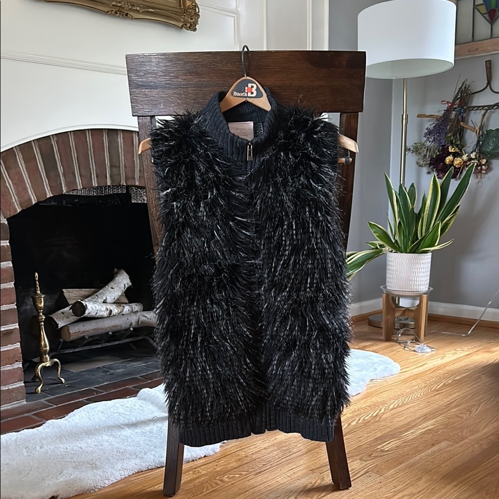 Black Faux Fur Vest